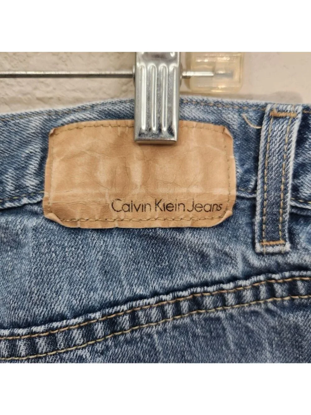 Calvin Klein Mens Blue Jeans Size 34 Relaxed Fit Straight Leg Denim